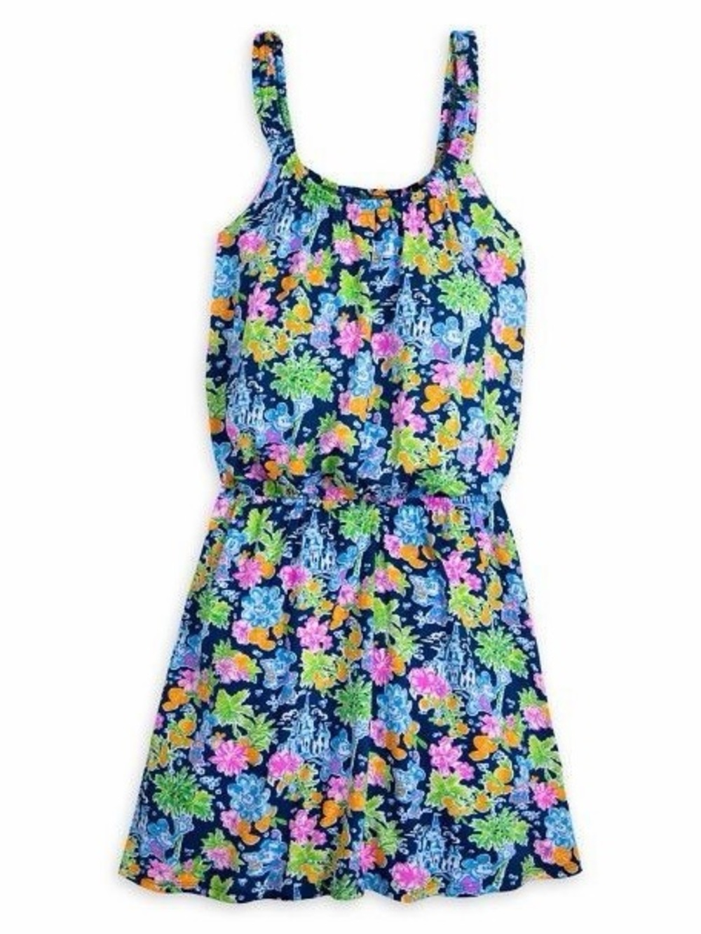 Lilly Pulitzer Disney Navy Floral Sleeveless Romper Dress